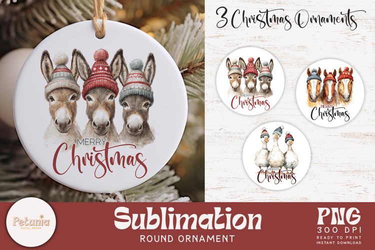 Christmas Ornament Designs | Round Ornament PNG