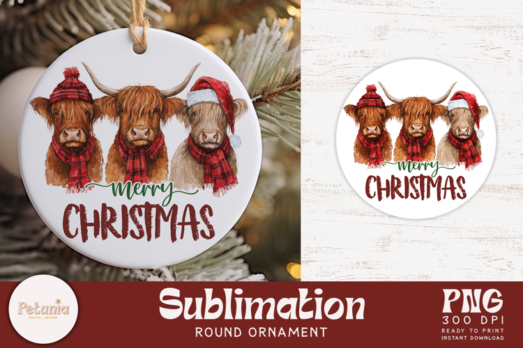 Round Ornament Sublimation | Christmas Ornament PNG