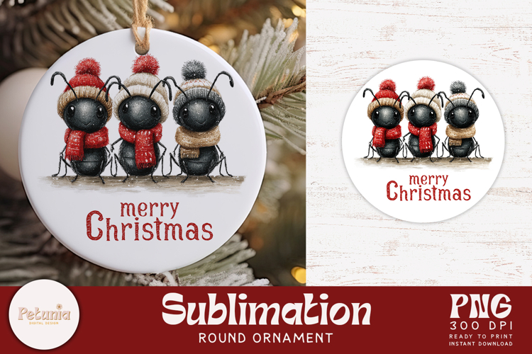 Round Ornament Sublimation | Christmas Ornament PNG