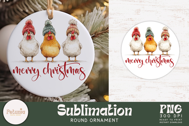Round Ornament Sublimation | Christmas Ornament PNG