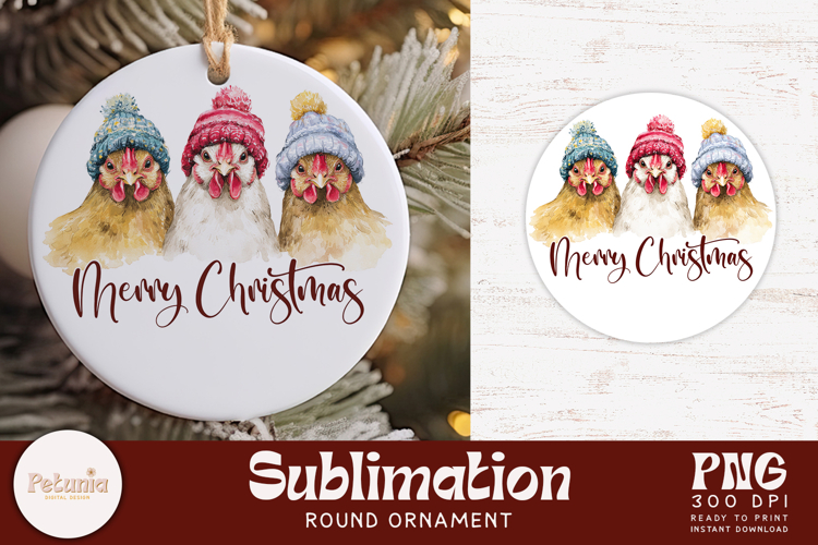 Round Ornament Sublimation | Christmas Ornament PNG