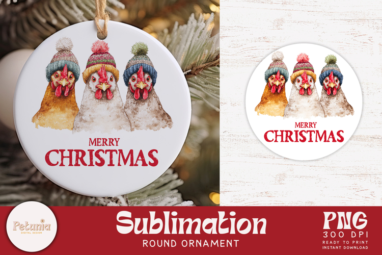 Round Ornament Sublimation | Christmas Ornament PNG