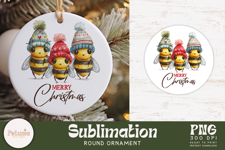 Round Ornament Sublimation | Christmas Ornament PNG