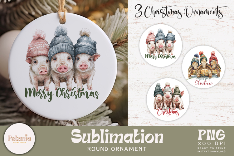 Christmas Ornament Designs | Round Ornament PNG