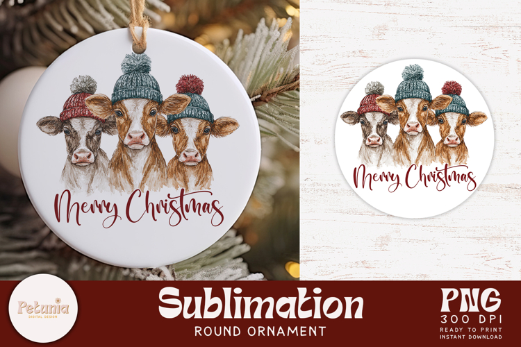 Round Ornament Sublimation | Christmas Ornament PNG