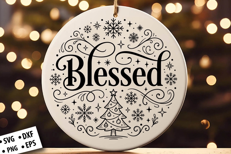Christmas Round Ornament SVG Design, Christmas SVG