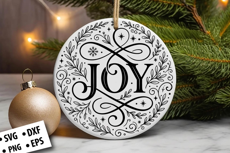 Christmas Round Ornament SVG Design, Christmas SVG