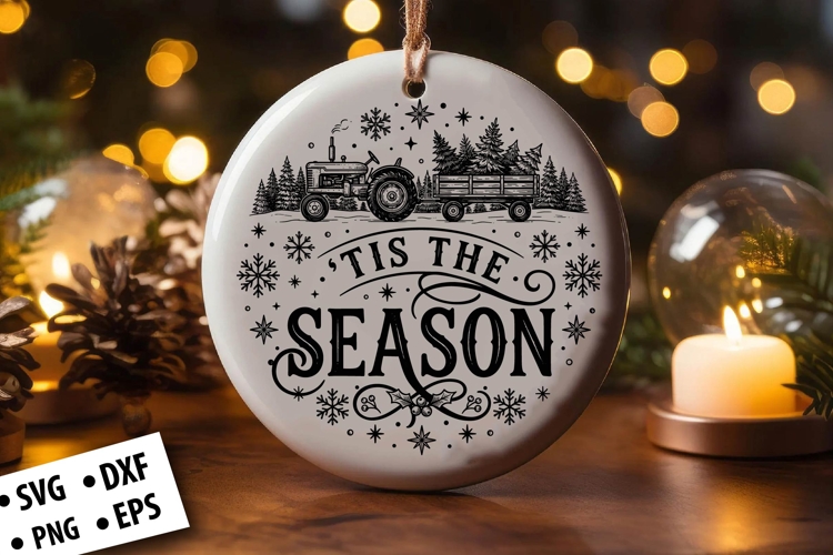 Christmas Round Ornament SVG Design, Christmas SVG