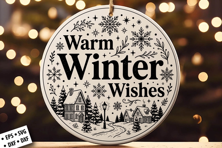 Christmas Round Ornament SVG Design, Christmas SVG