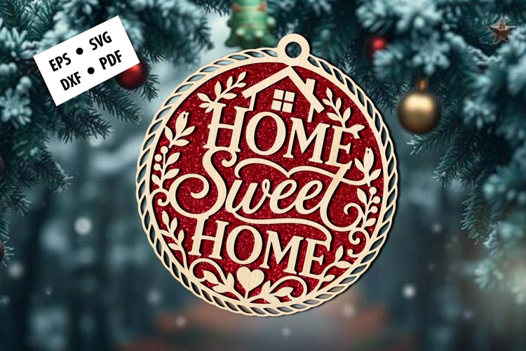 Christmas Round Ornaments Sign Svg example image 1