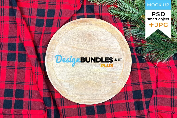 Christmas mockup | Christmas wood plate mockup