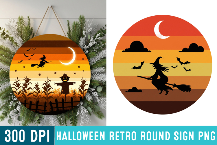Halloween Round Sign Design PNG Perfect for Spooky Season