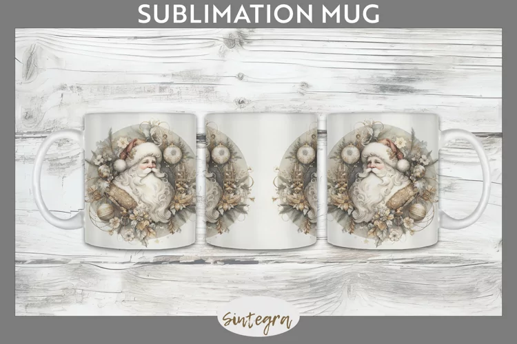 Christmas Pastel Santa Claus v2 Mug Wrap Sublimation