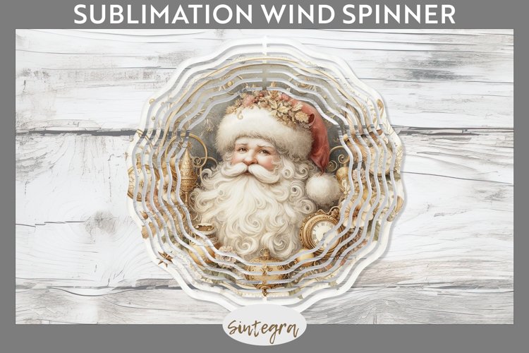 Christmas Pastel Santa Claus v4 Wind Spinner Sublimation