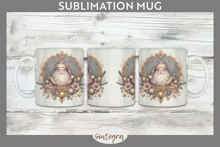 Christmas Pastel Santa Claus v5 Mug Wrap Sublimation