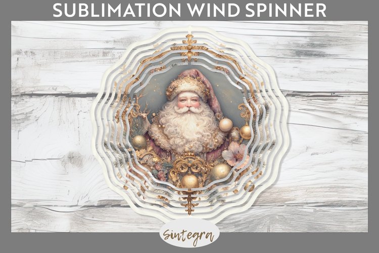 Christmas Pastel Santa Claus v5 Wind Spinner Sublimation