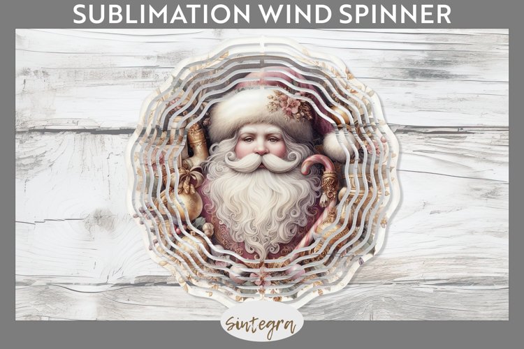 Christmas Pastel Santa Claus v6 Wind Spinner Sublimation