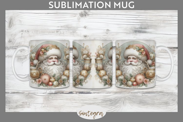 Christmas Pastel Santa Claus v7 Mug Wrap Sublimation