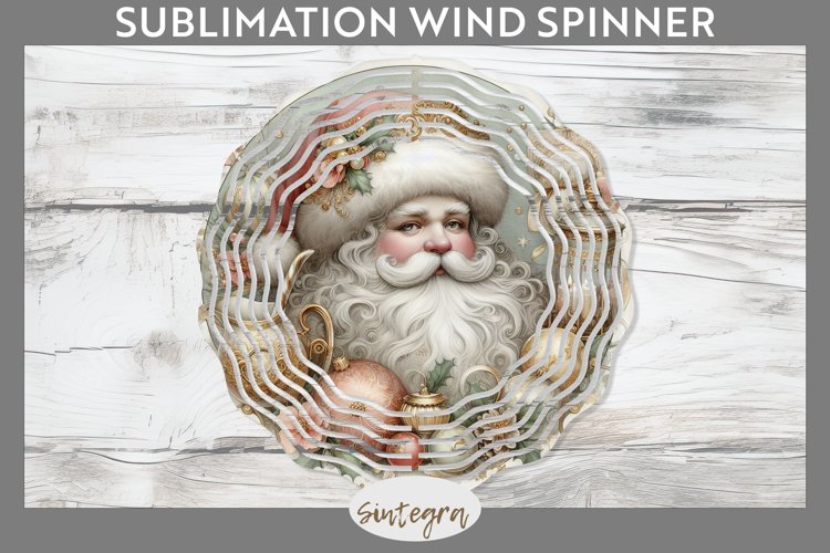 Christmas Pastel Santa Claus v7 Wind Spinner Sublimation