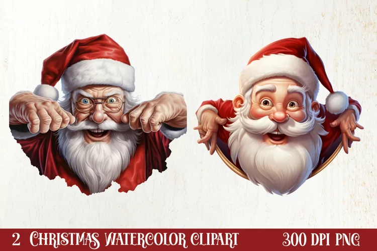 Christmas Santa Claus Peeking Clipart PNG