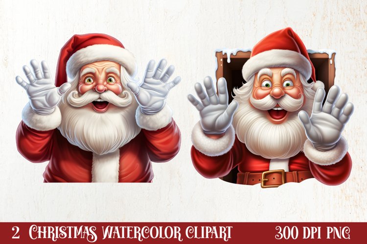 Christmas Santa Claus Peeking Clipart PNG