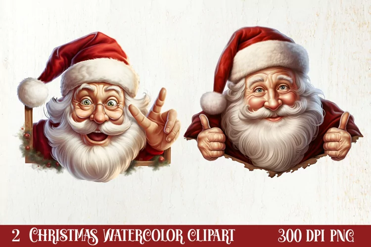 Christmas Santa Claus Peeking Clipart PNG