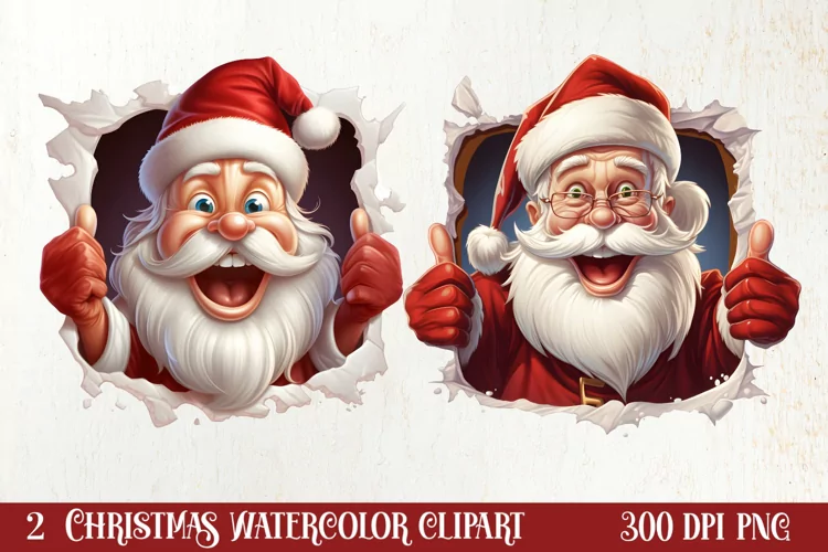 Christmas Santa Claus Peeking Clipart PNG