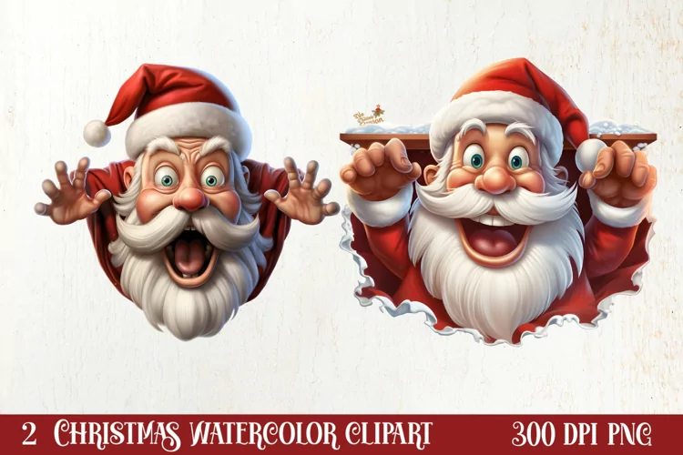 Christmas Santa Claus Peeking Clipart PNG