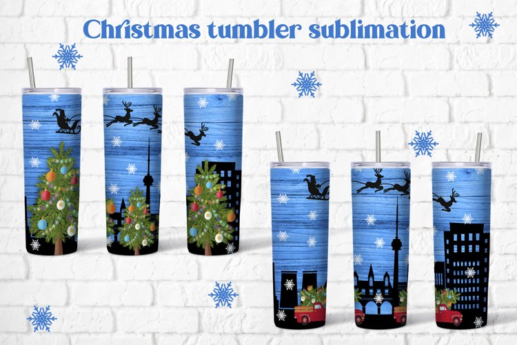 Christmas tumbler sublimation | Christmas tumbler wrap example image 1