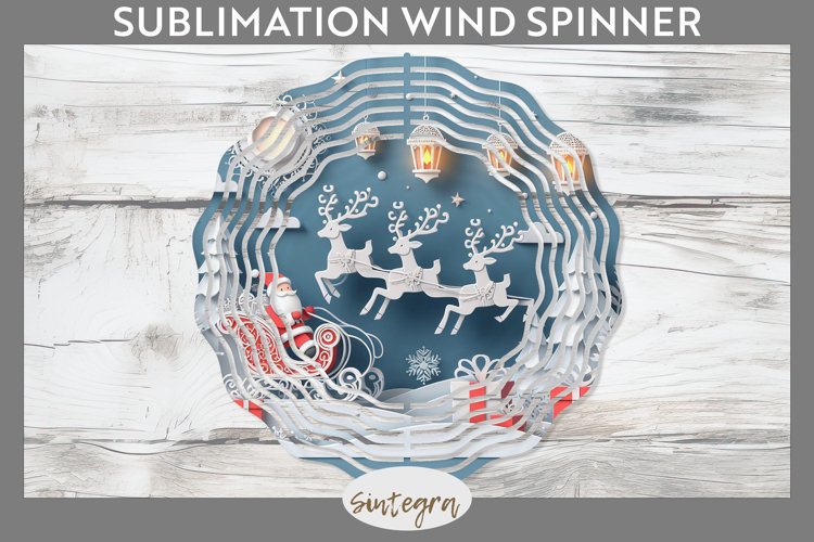 3D Christmas Santa v1 Wind Spinner Sublimation example image 1