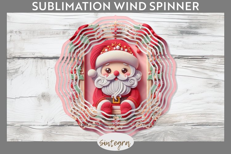 3D Christmas Santa v10 Wind Spinner Sublimation example image 1