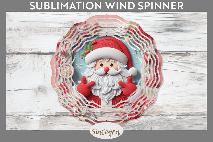 3D Christmas Santa v11 Wind Spinner Sublimation