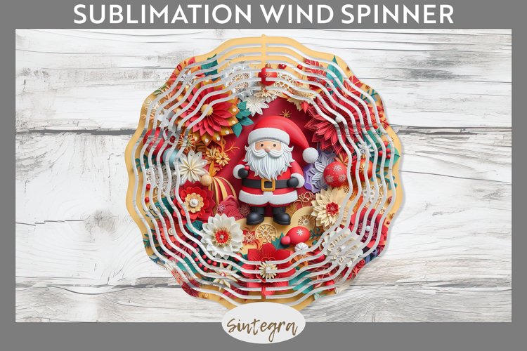 3D Christmas Santa v12 Wind Spinner Sublimation example image 1