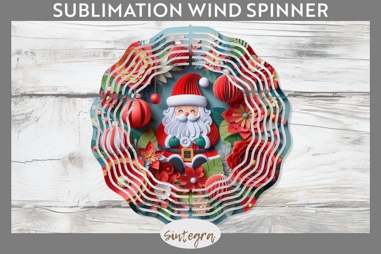 3D Christmas Santa v14 Wind Spinner Sublimation