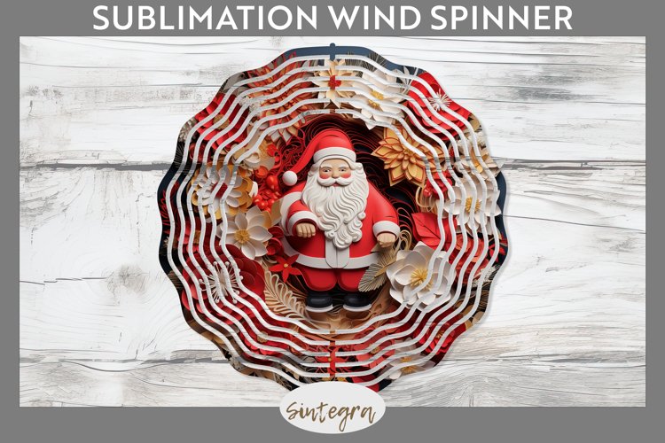 3D Christmas Santa v17 Wind Spinner Sublimation example image 1