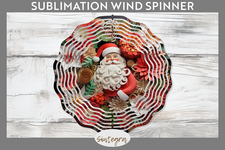 3D Christmas Santa v18 Wind Spinner Sublimation