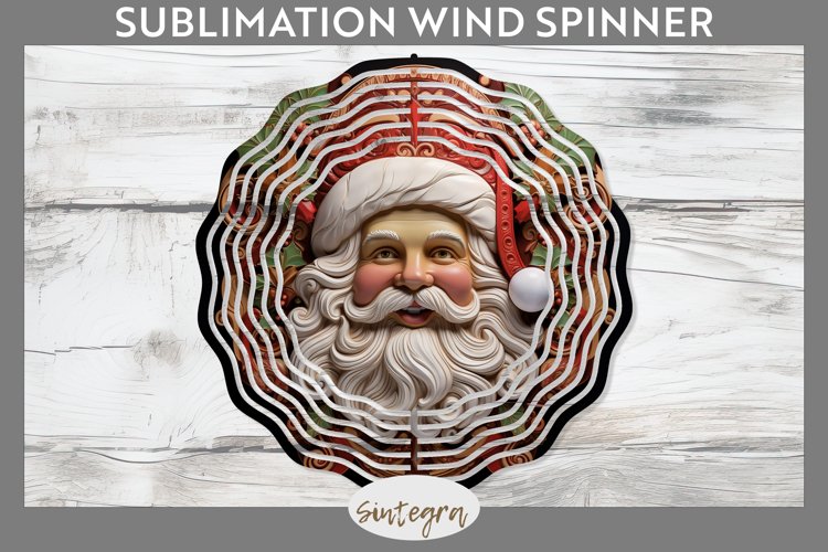3D Christmas Santa v19 Wind Spinner Sublimation