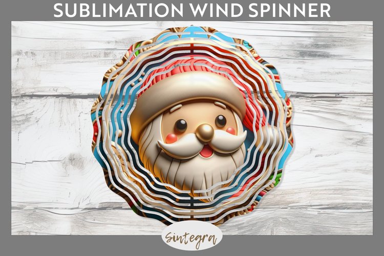 3D Christmas Santa v23 Wind Spinner Sublimation