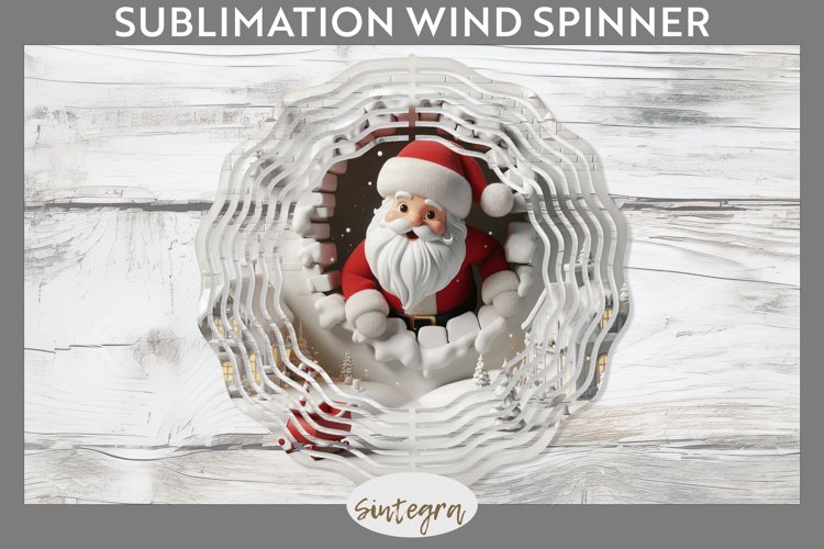 3D Christmas Santa v24 Wind Spinner Sublimation