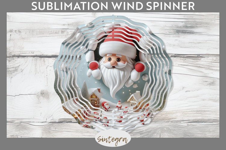 3D Christmas Santa v25 Wind Spinner Sublimation