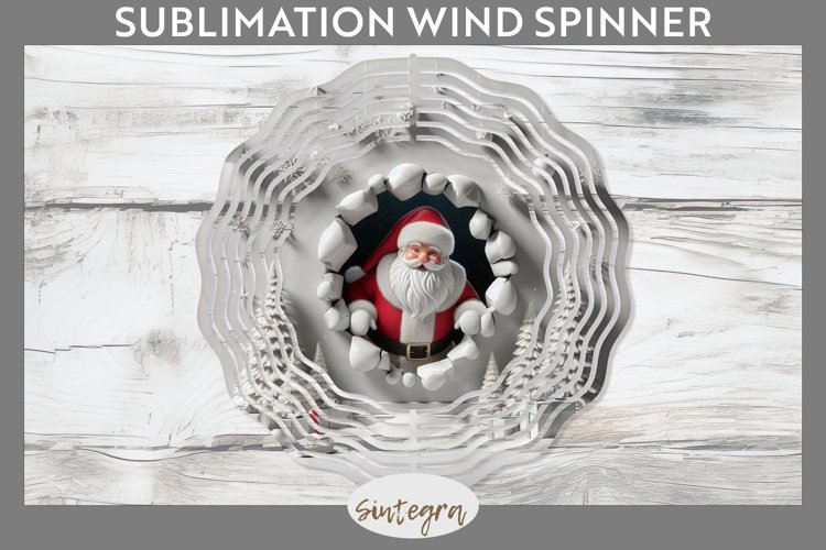3D Christmas Santa v26 Wind Spinner Sublimation example image 1