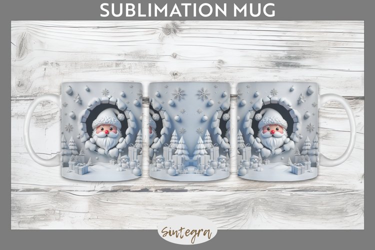 3D Christmas Santa v27 Mug Wrap Sublimation example image 1