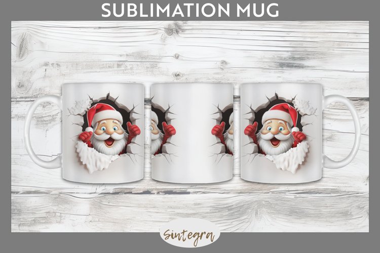 3D Christmas Santa v28 Mug Wrap Sublimation example image 1