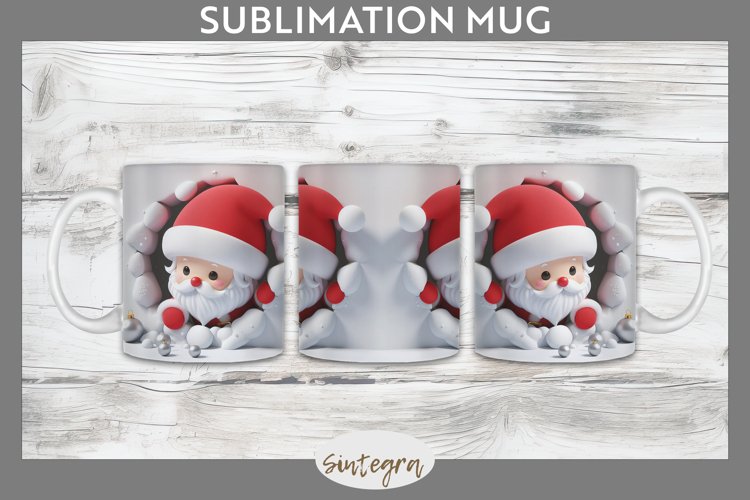 3D Christmas Santa v35 Mug Wrap Sublimation