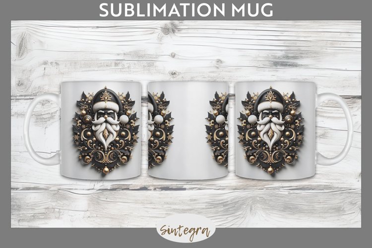 3D Christmas Santa v36 Mug Wrap Sublimation example image 1