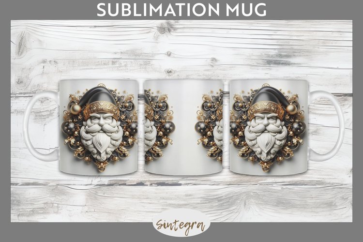 3D Christmas Santa v38 Mug Wrap Sublimation example image 1