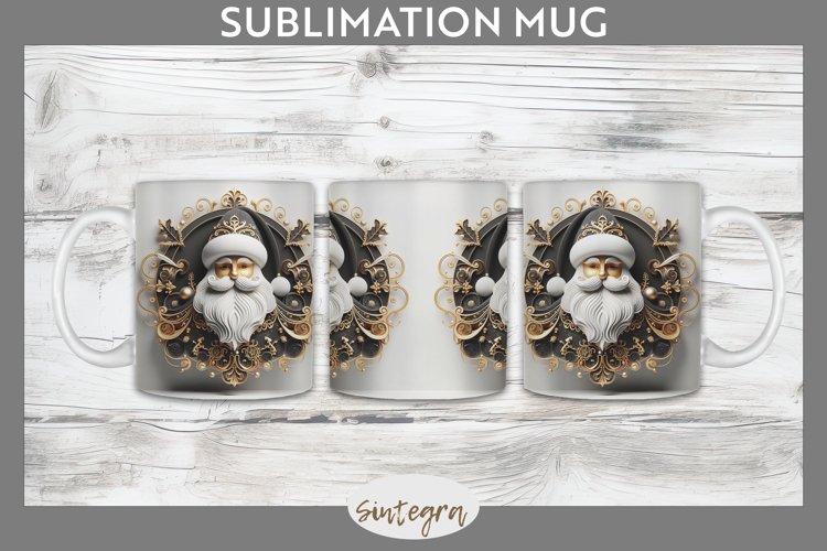 3D Christmas Santa v39 Mug Wrap Sublimation example image 1