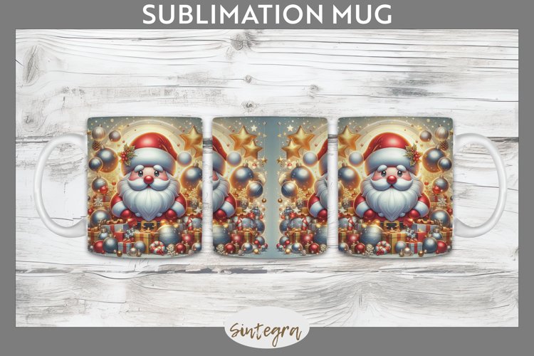 3D Christmas Santa v42 Mug Wrap Sublimation example image 1