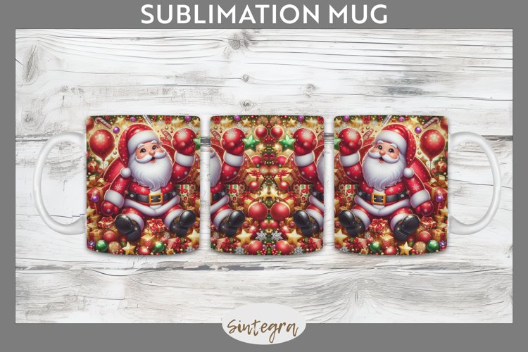 3D Christmas Santa v43 Mug Wrap Sublimation example image 1