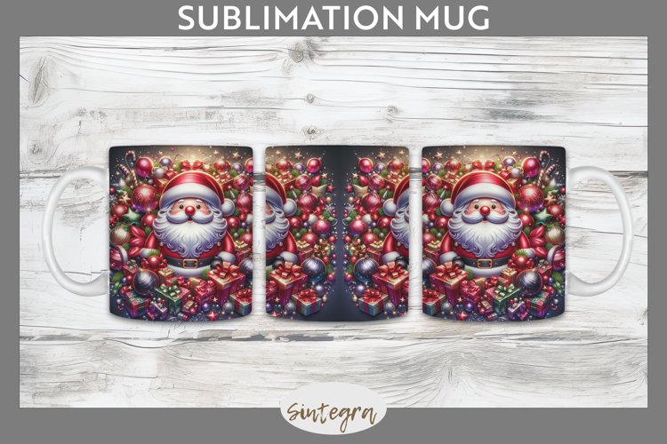 3D Christmas Santa v45 Mug Wrap Sublimation example image 1